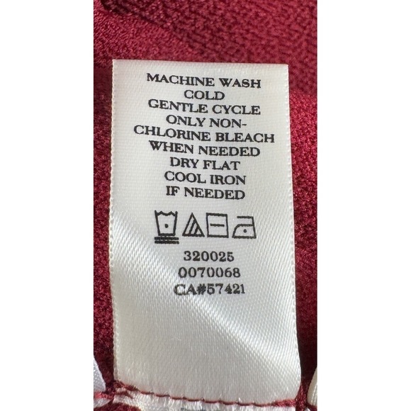 Ann Taylor Burgundy Red Textured 3/4 Sleeve Button‎ Back Blouse Top S Chic 72-31 - Picture 10 of 11